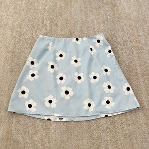 Princess Polly  Floral Mini Skirt US 0 Blue